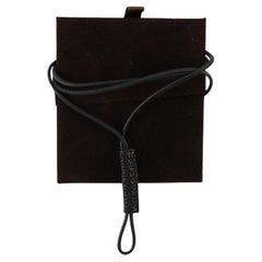 HERMÈS CURIOSITE NECKLACE Black Lizard Leather