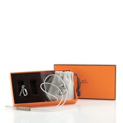 Hermes Curiosite Pendant Necklace Metal and Lizard