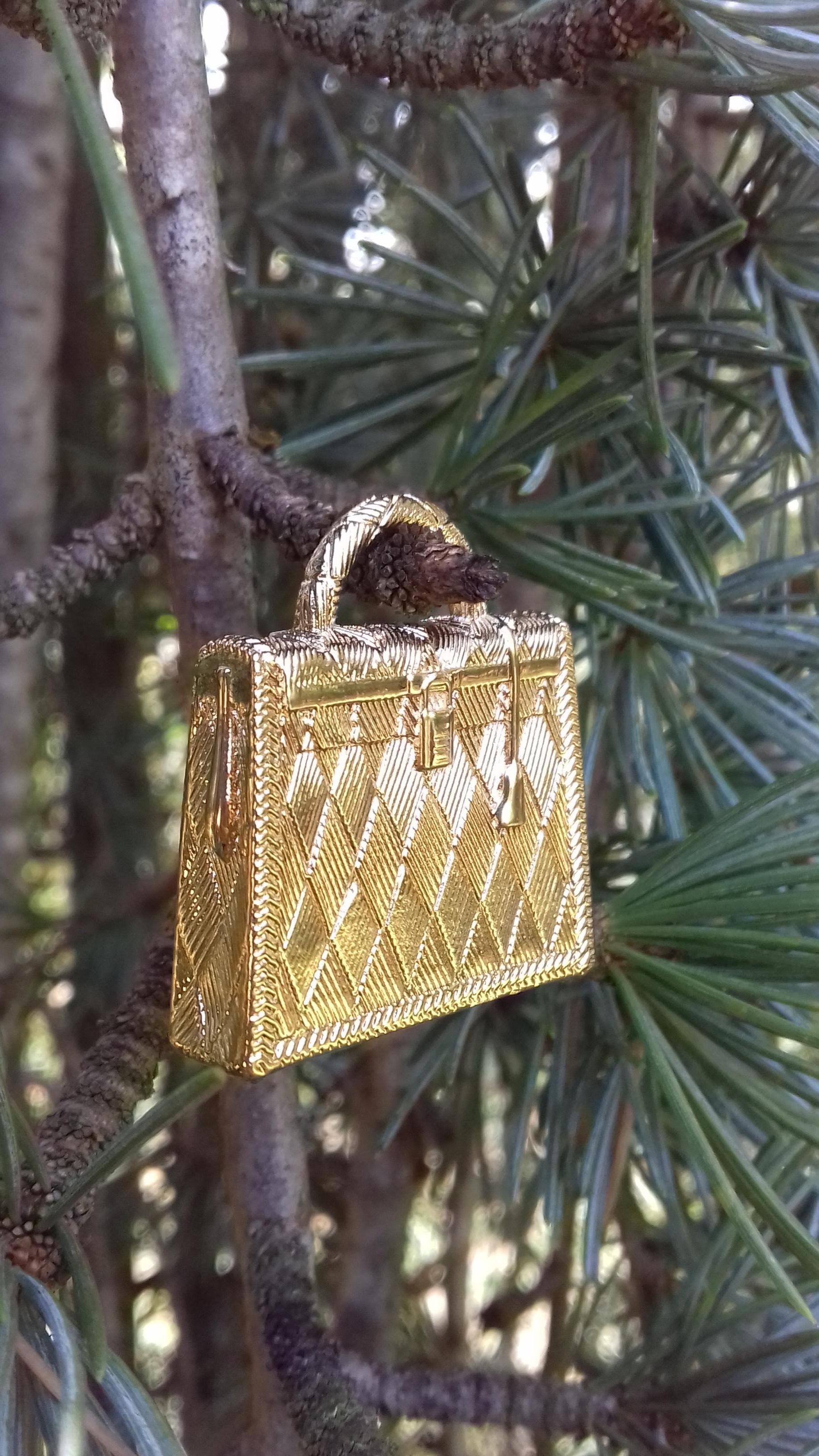 Hermès Curiosity Kelly Bag Pendant Charm Permabrass Metal 3
