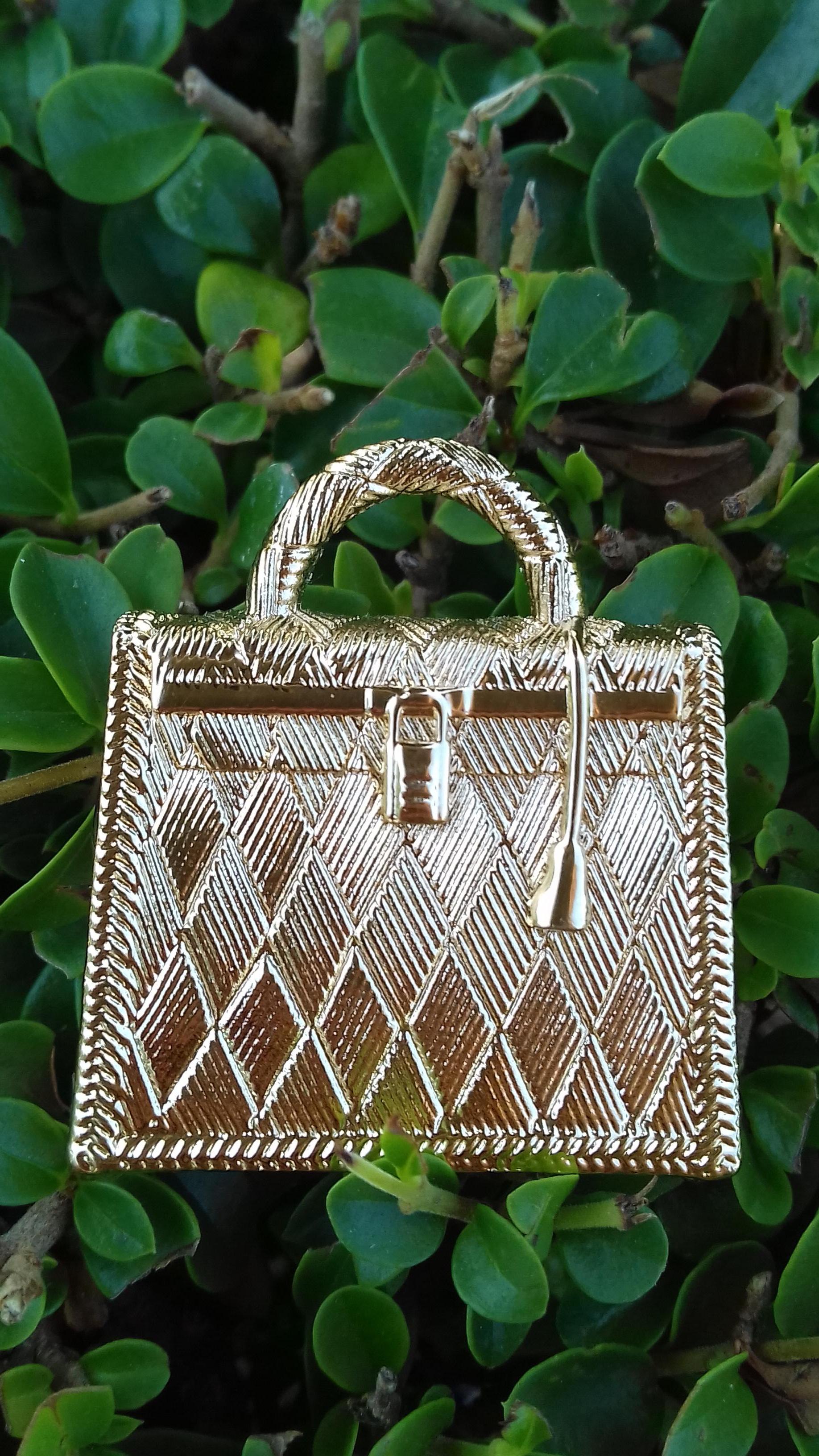 Hermès Curiosity Kelly Bag Pendant Charm Permabrass Metal 6