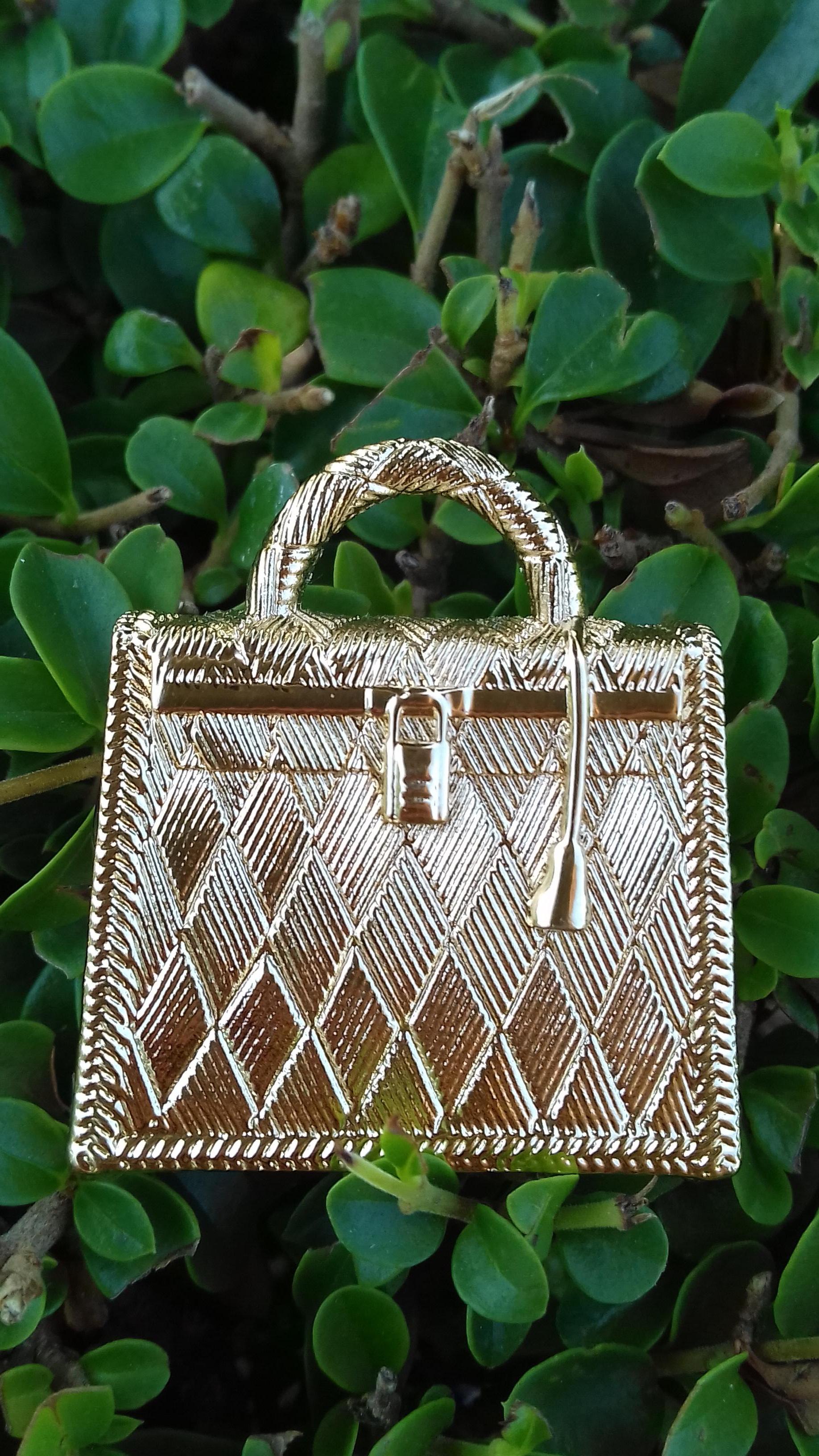 Hermès Curiosity Kelly Bag Pendant Charm Permabrass Metal  6