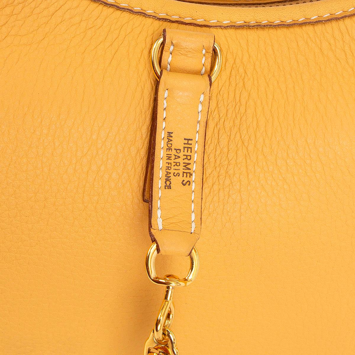 HERMES Curry yellow Clemence leather TRIM 31 M Hobo Bag Gold For Sale 1