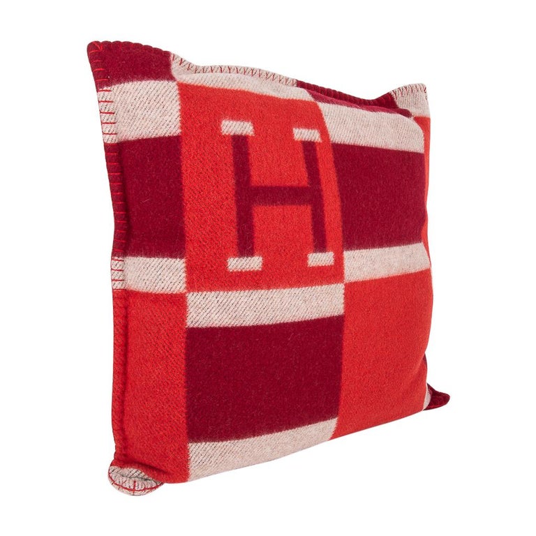 Hermes Cushion Avalon Bayadere PM Throw Pillow Rouge New at 1stDibs