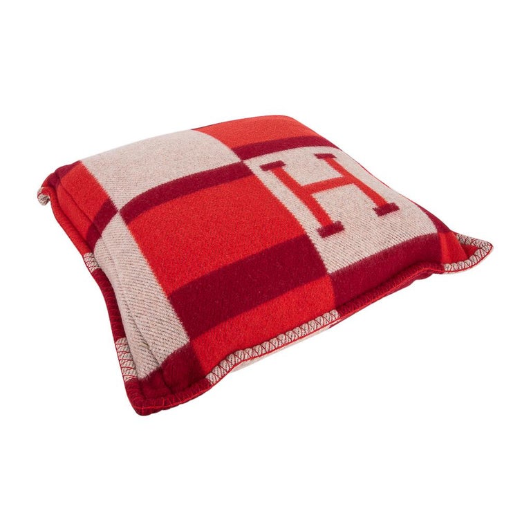 Hermes Cushion Avalon Bayadere PM Throw Pillow Rouge New at 1stDibs
