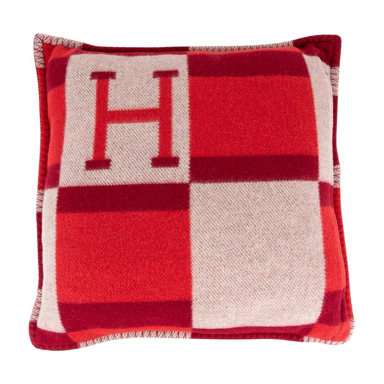 Hermes Cushion Avalon Bayadere PM Throw Pillow Rouge New at 1stDibs
