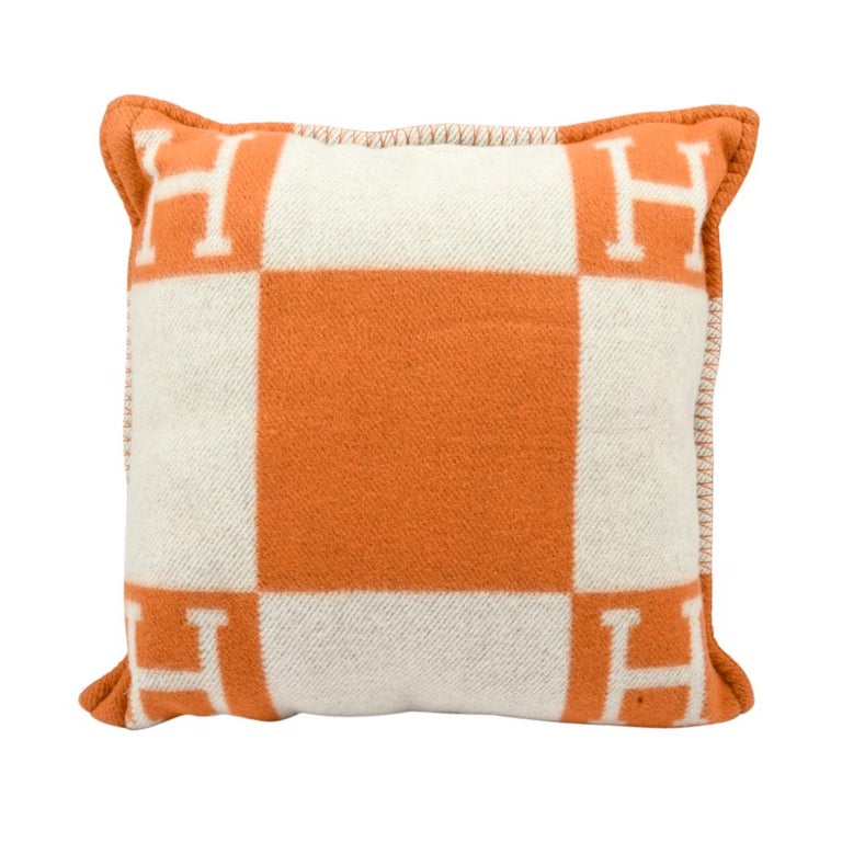 Hermes Cushion Avalon I PM Signature H Orange Throw Pillow Cushion 2  Available at 1stDibs