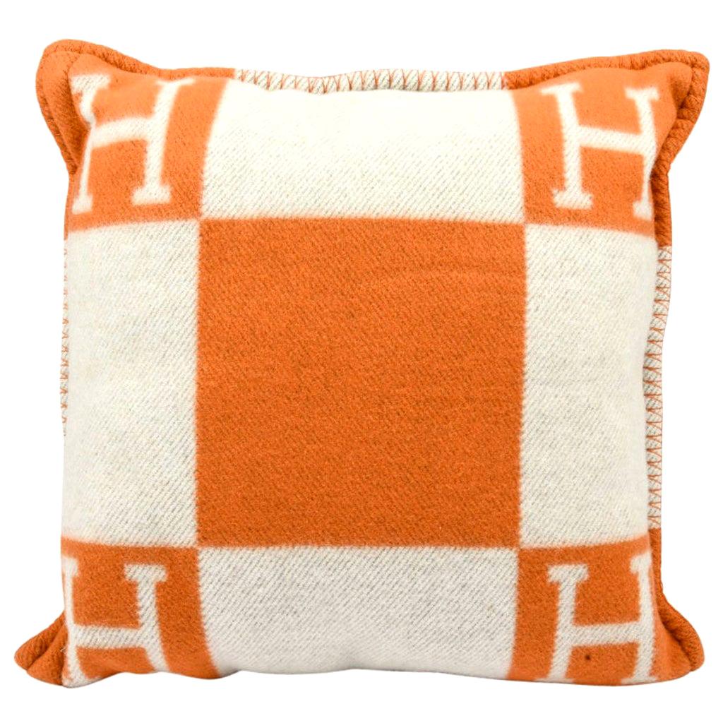 Hermes Cushion Avalon I PM Signature Orange Throw Pillow Cushion Set of Two New