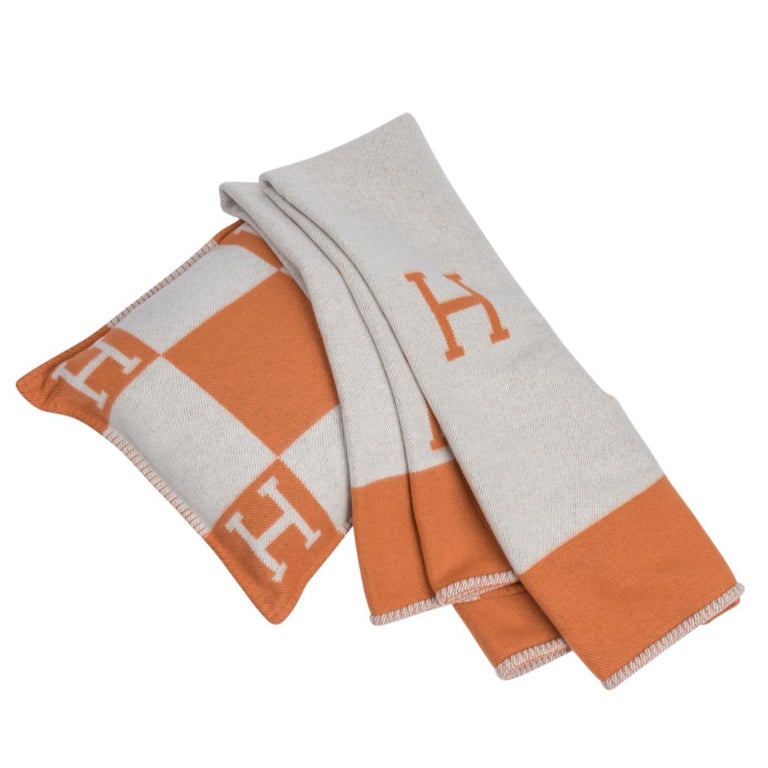 Hermes Cushion Avalon I PM Signature Orange Throw Pillow Cushion Set of