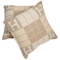 Hermes Cushion Avalon III PM H Coco and Camomille Throw Pillow Set of Two