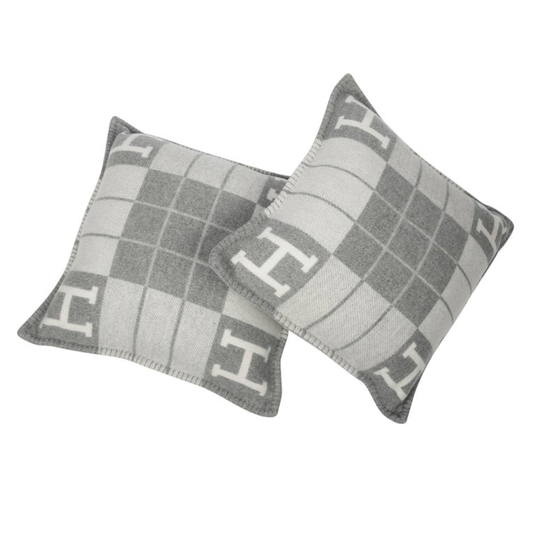 Hermes Cushion Avalon III PM H Ecru Gris Clair Throw Pillow Set of Two at  1stDibs | hermes pillow grey, hermes pillows, hermes grey pillow
