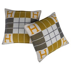 Hermes Cushion Avalon III Soleil / Gris Small Model Throw Pillow Set of Two