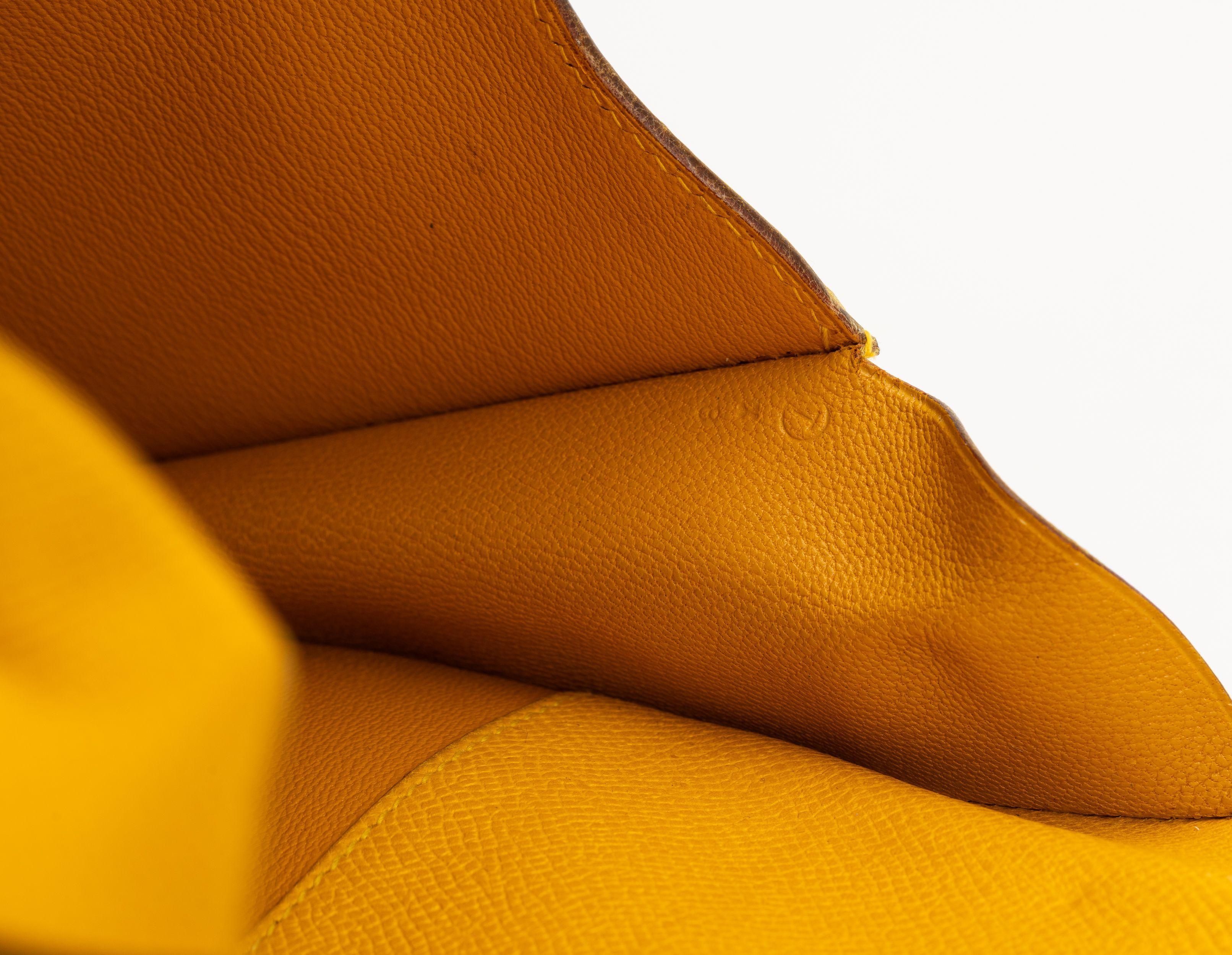 Hermès Custom Painted Yellow Clutch 4