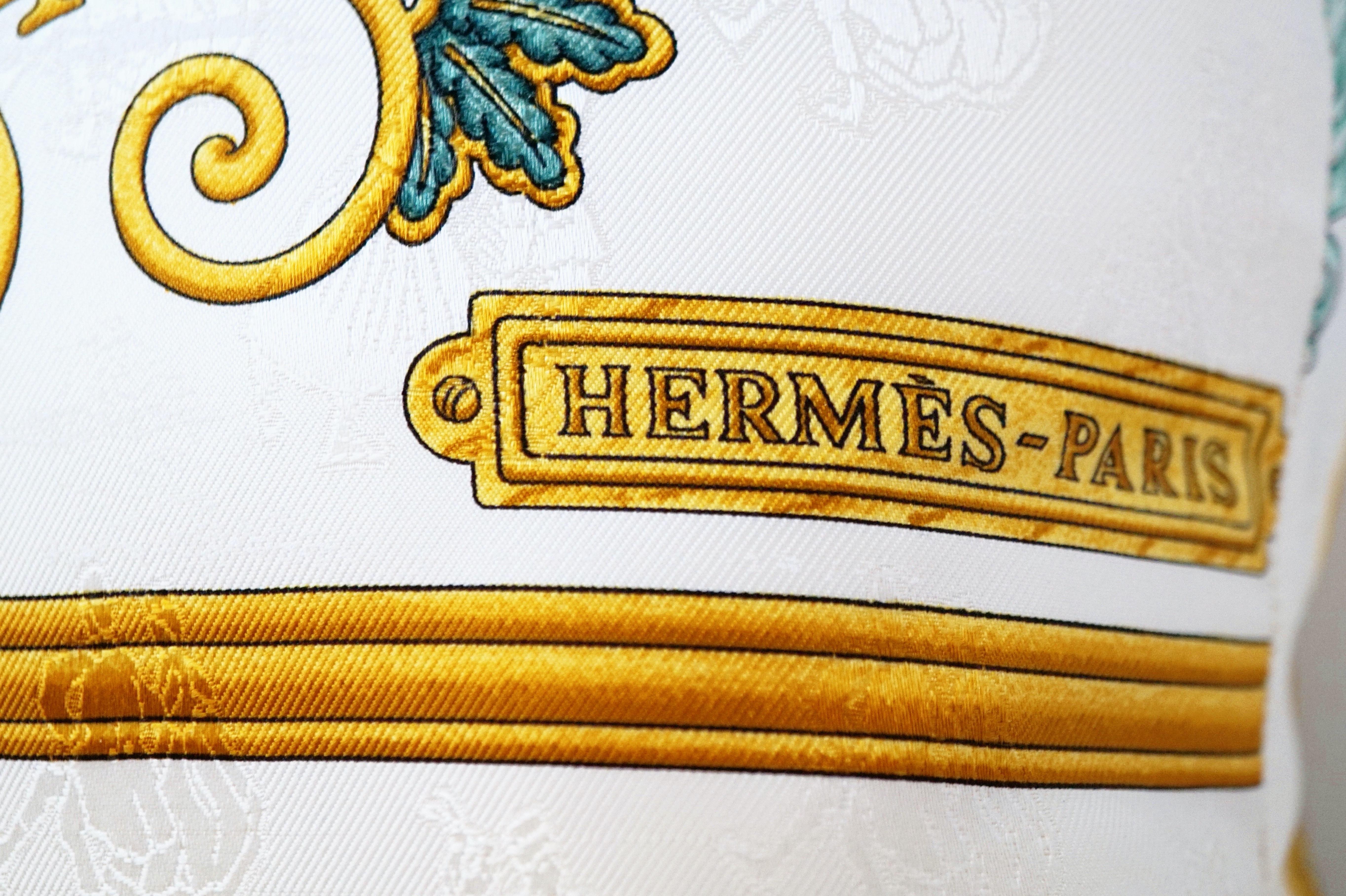Hermès Custom Silk Scarf Pillow 'Joies d'Hiver' by Joachim Metz with Hermès Box 2