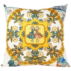 Hermès Custom Silk Scarf Pillow 'Joies d'Hiver' by Joachim Metz with Hermès Box