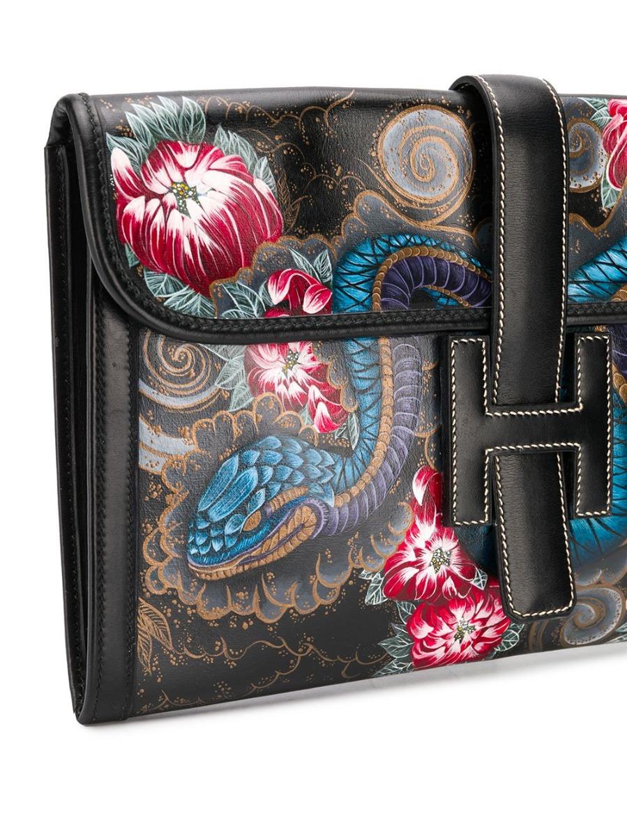 Hermès Customized Jige PM Swift Clutch Bag In Excellent Condition For Sale In London, GB