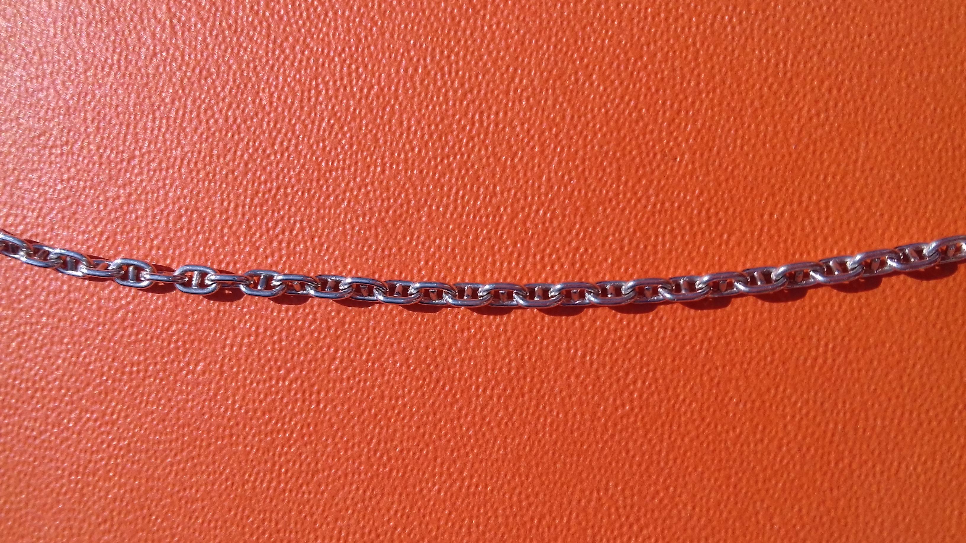 Hermès Cute Mini Chaine d'Ancre Clou de Selle Chain Necklace Silver RARE 4