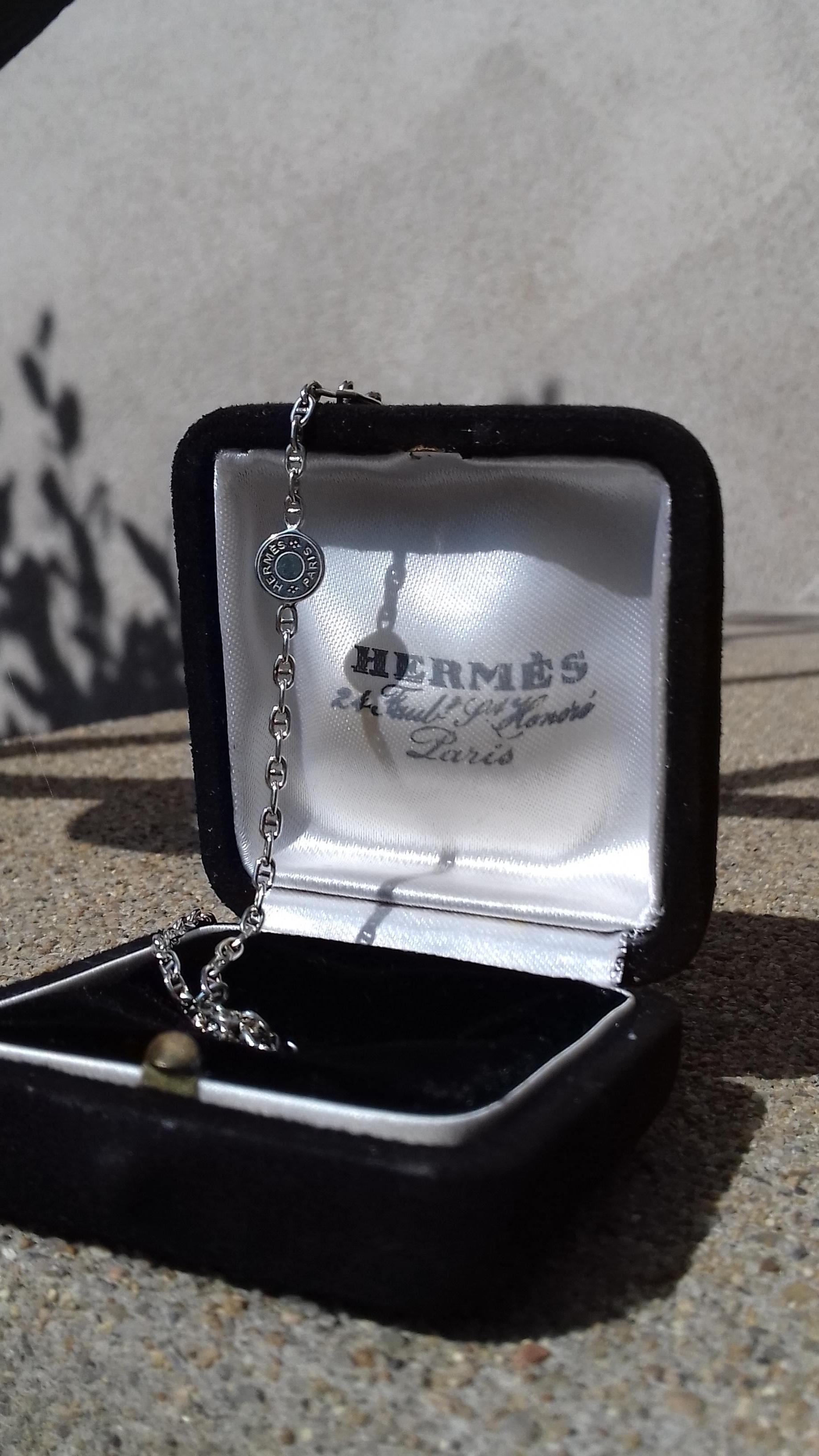 Hermès Cute Mini Chaine d'Ancre Clou de Selle Chain Necklace Silver RARE 8