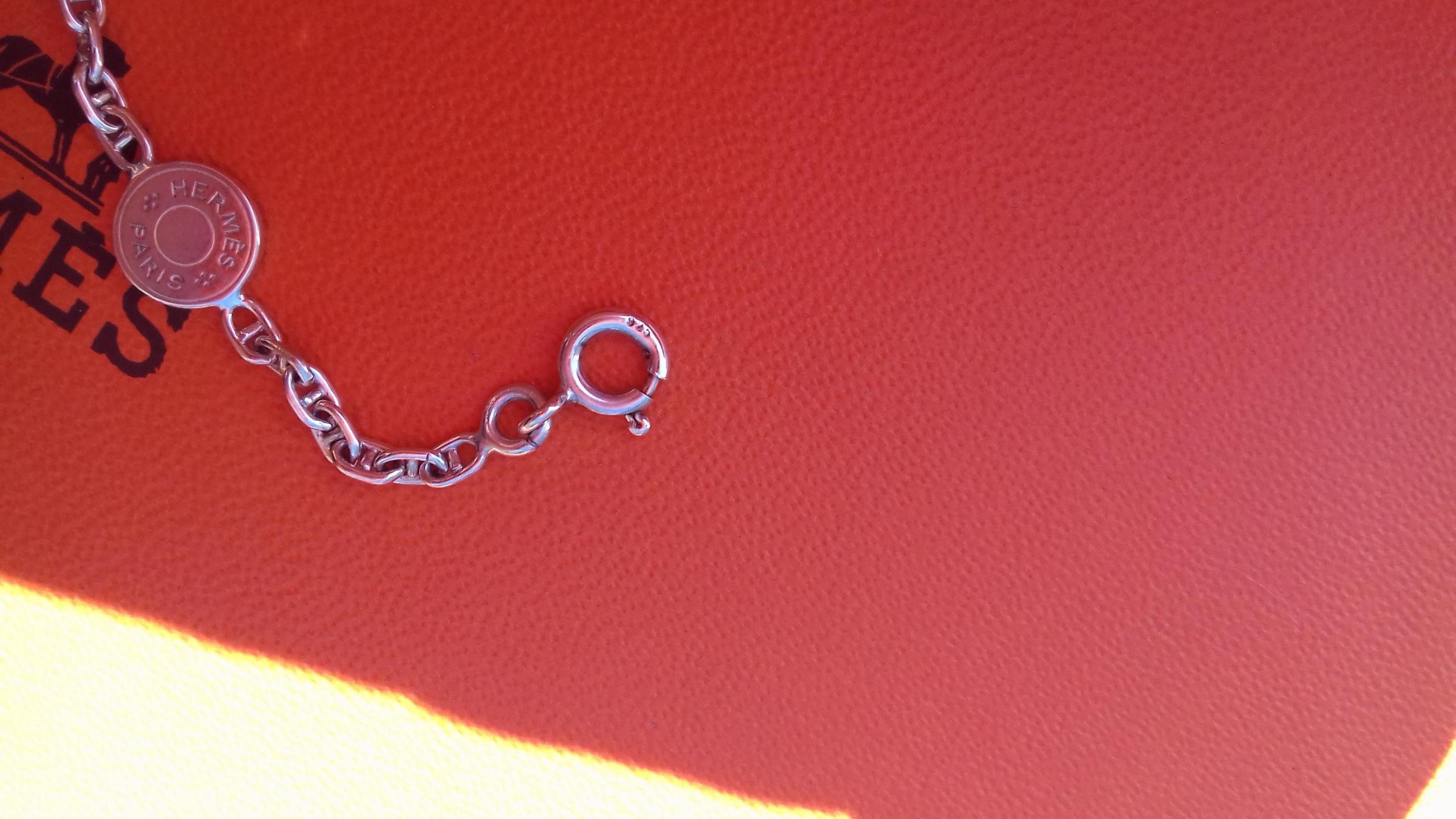 Hermès Cute Mini Chaine d'Ancre Clou de Selle Chain Necklace Silver RARE 12