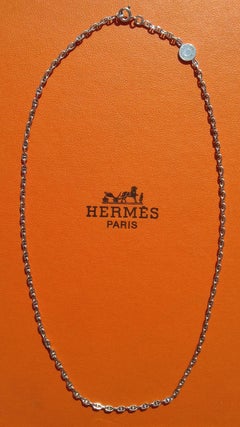 Hermès Cute Mini Chaine d'Ancre Clou de Selle Chain Necklace Silver RARE