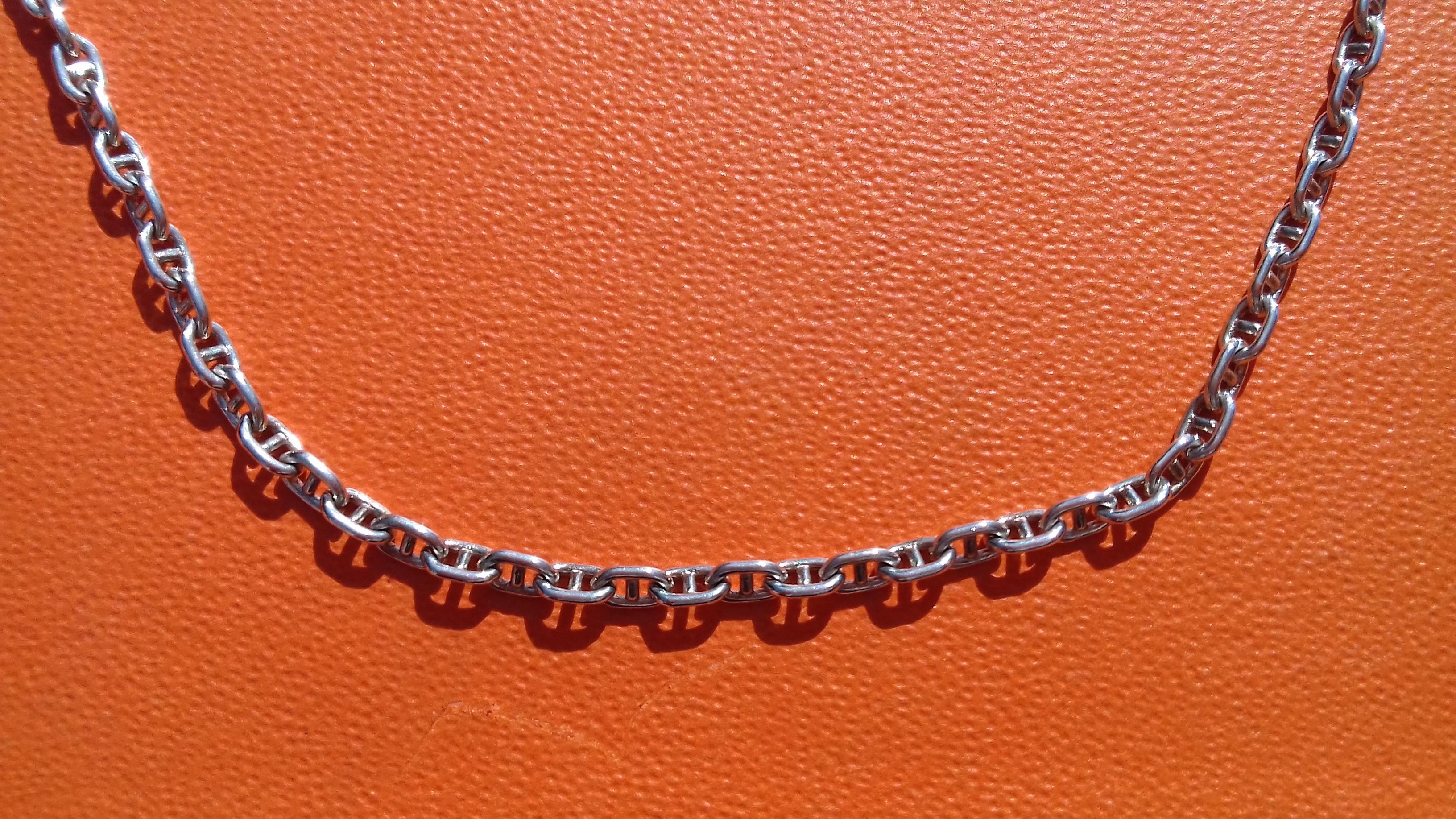 Hermès Cute Mini Chaine d'Ancre Clou de Selle Chain Necklace Silver RARE 1