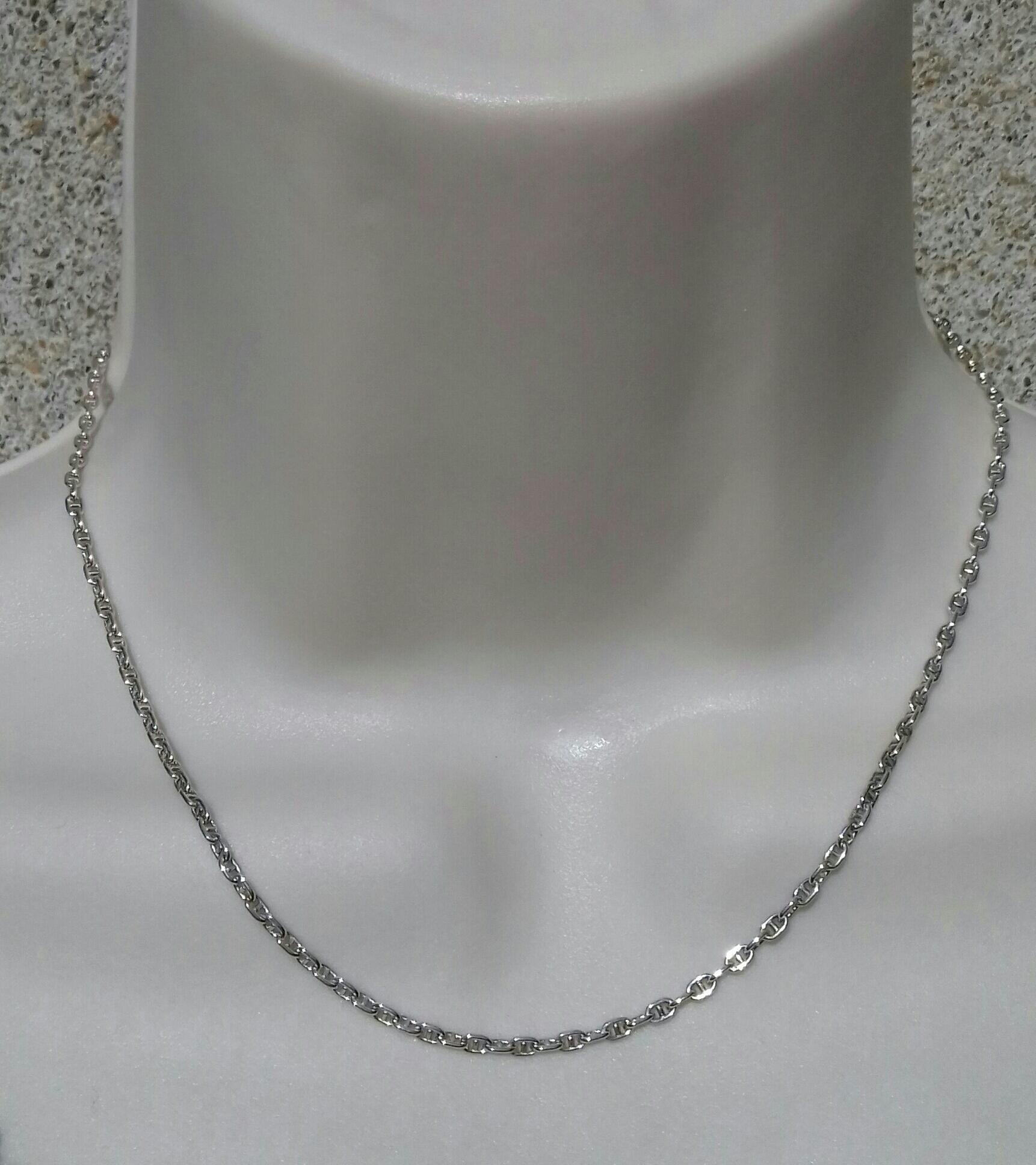 Hermès Cute Mini Chaine d'Ancre Clou de Selle Chain Necklace Silver RARE 2