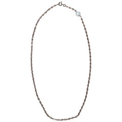 Hermès Cute Mini Chaine d'Ancre Clou de Selle Chain Necklace Silver RARE