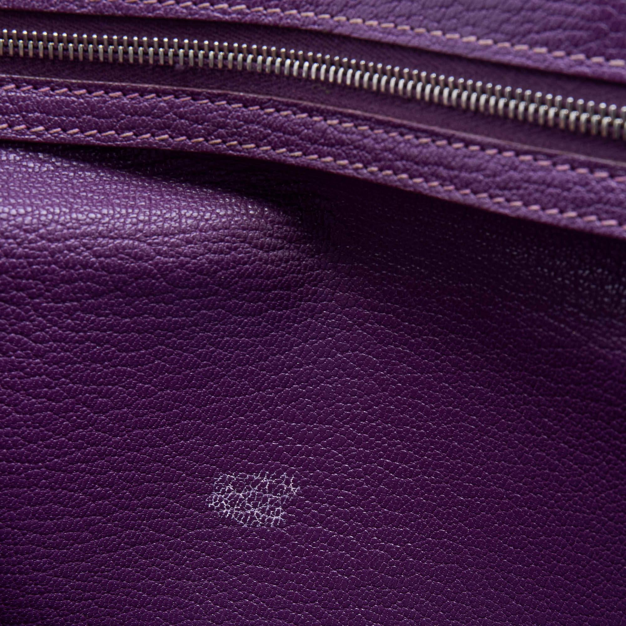 Hermès Cyclamen Chevre Mysore Leather Palladium Finish Bearn Wallet For Sale 3
