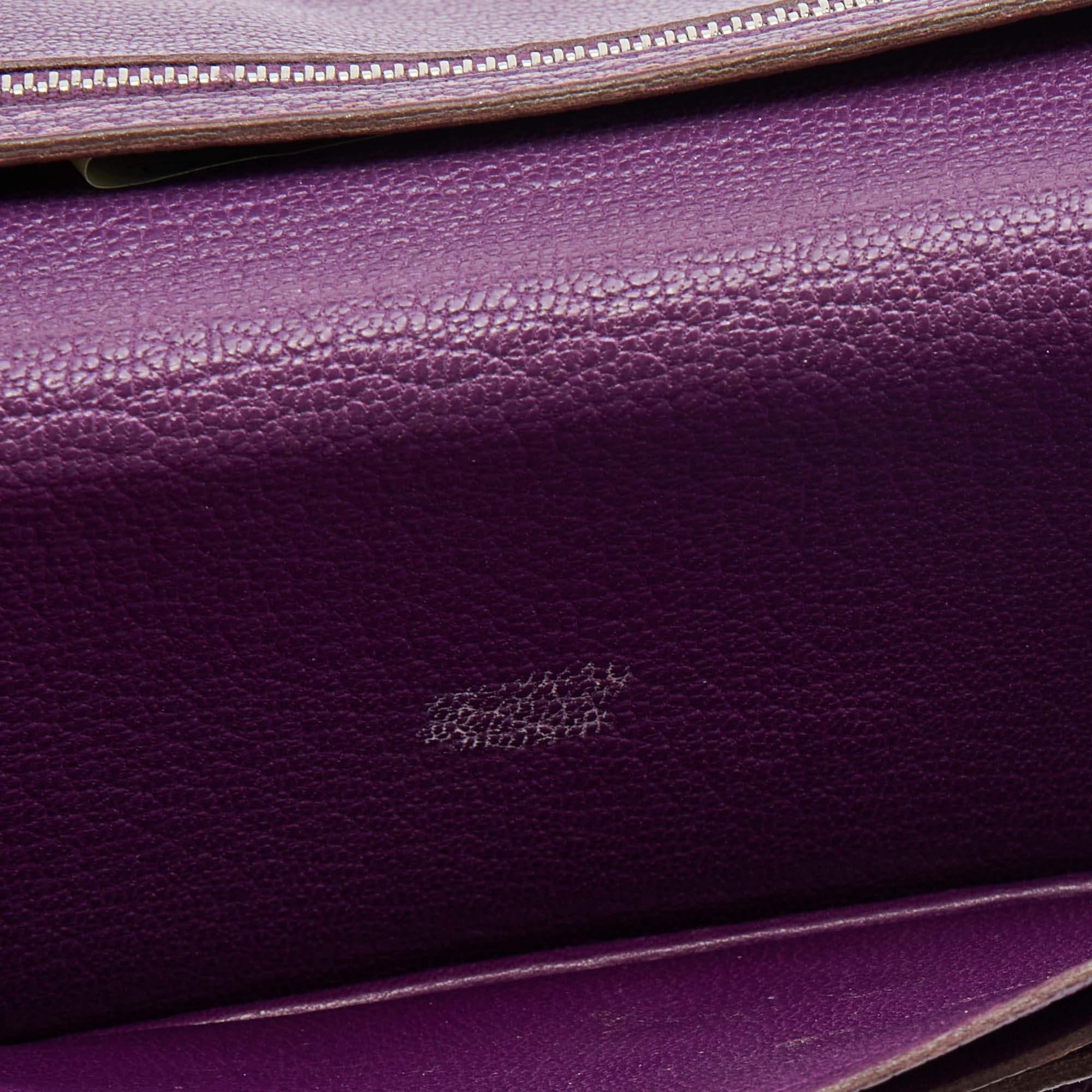 Hermès Cyclamen Chevre Mysore Leather Palladium Finish Bearn Wallet For Sale 4