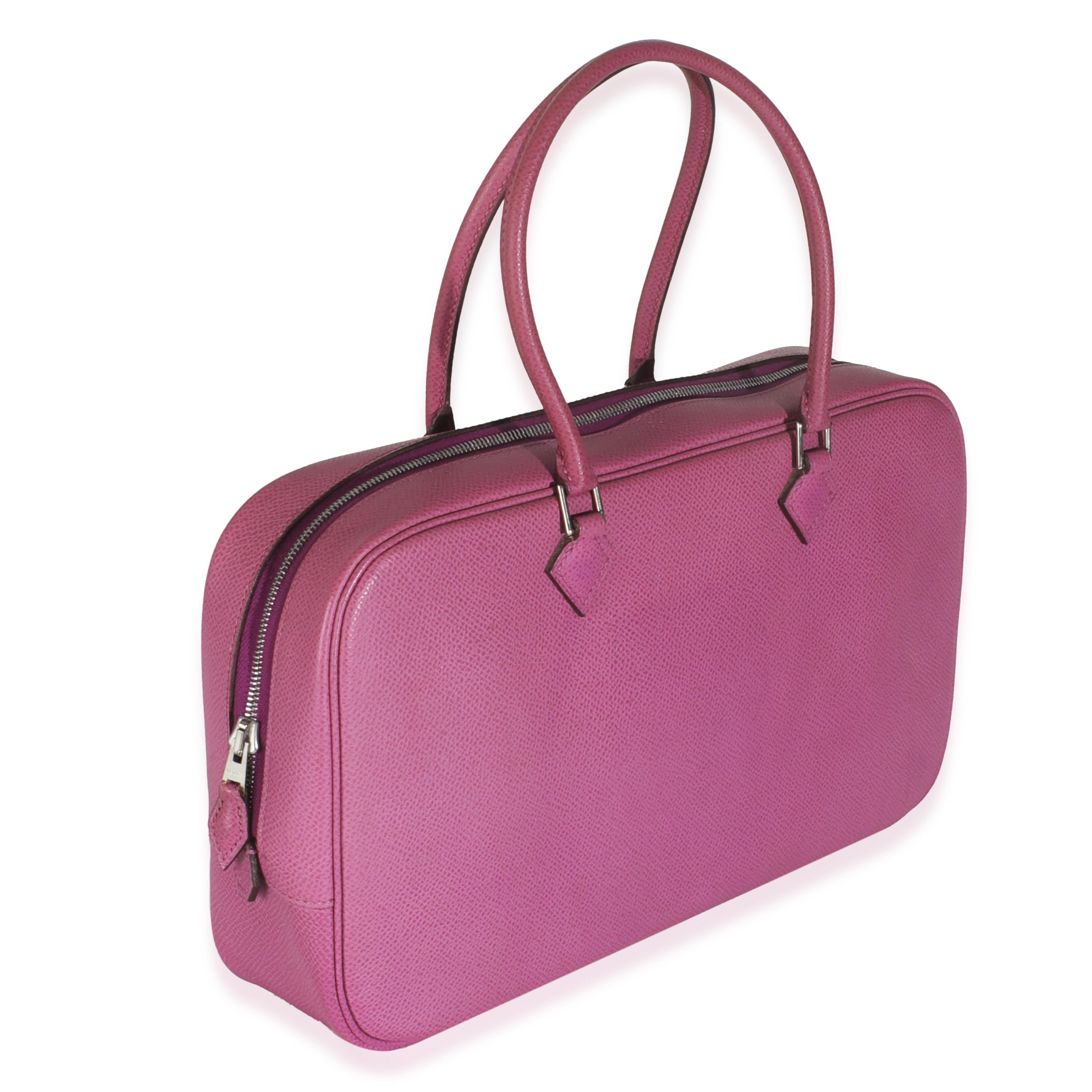 Rosa Hermès Ciclamino Epsom Plume 28 PHW in vendita