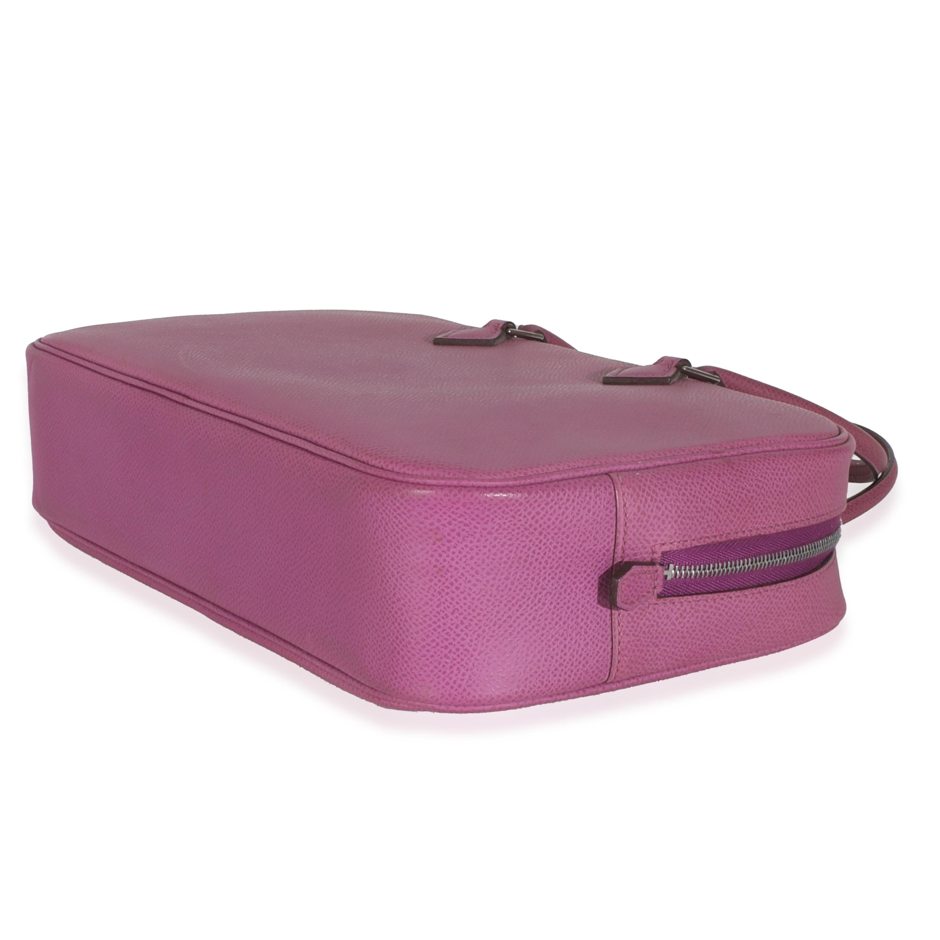 Donna Hermès Ciclamino Epsom Plume 28 PHW in vendita