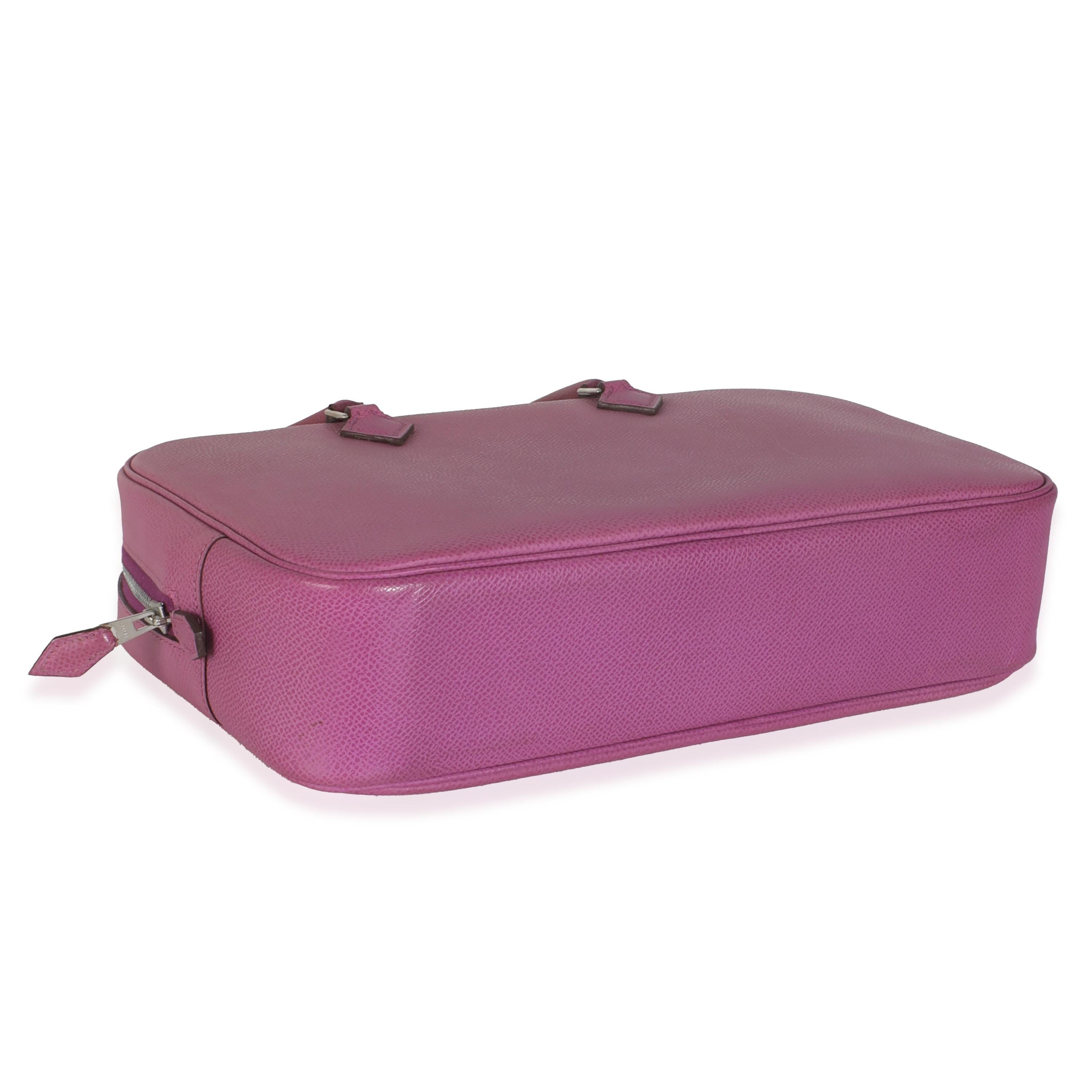 Hermès Ciclamino Epsom Plume 28 PHW in vendita 1