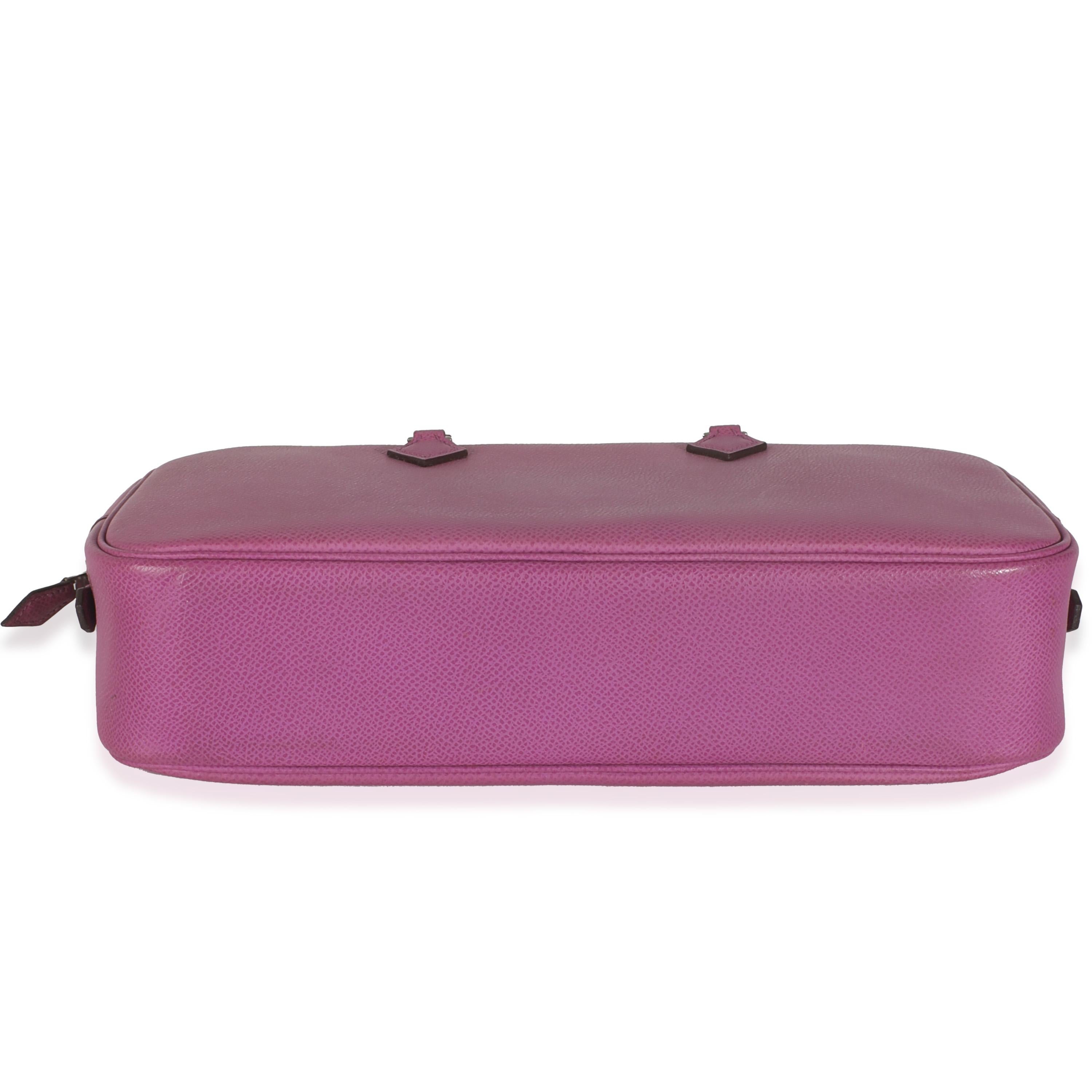 Hermès Ciclamino Epsom Plume 28 PHW in vendita 2