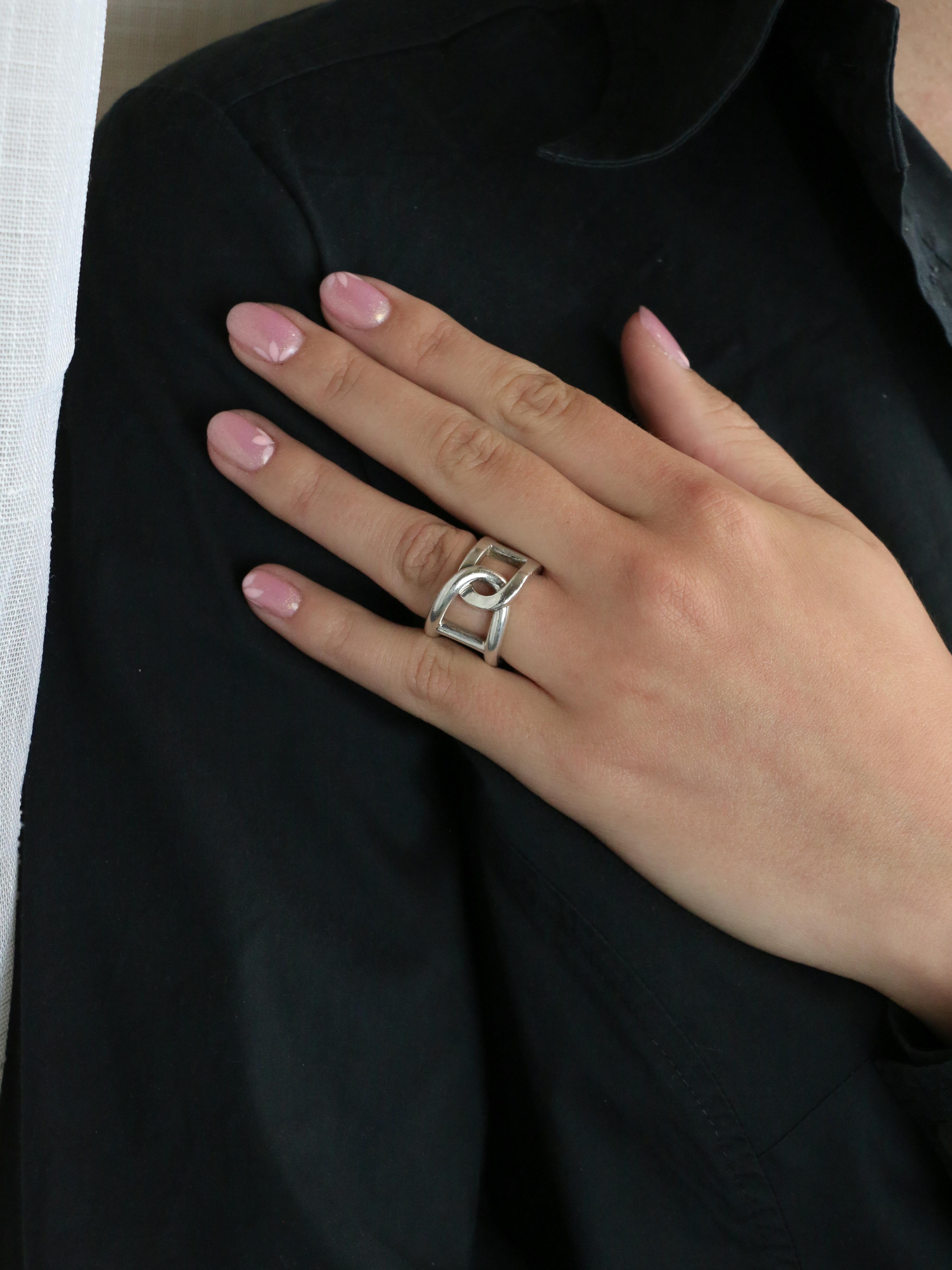Bague en argent Hermès Cythère en vente 5