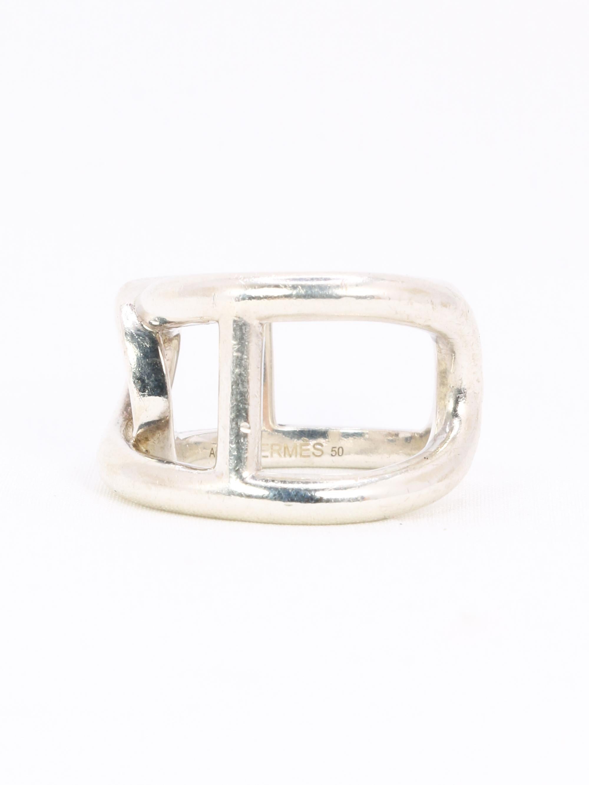 Bague en argent Hermès Cythère Bon état - En vente à PARIS, FR