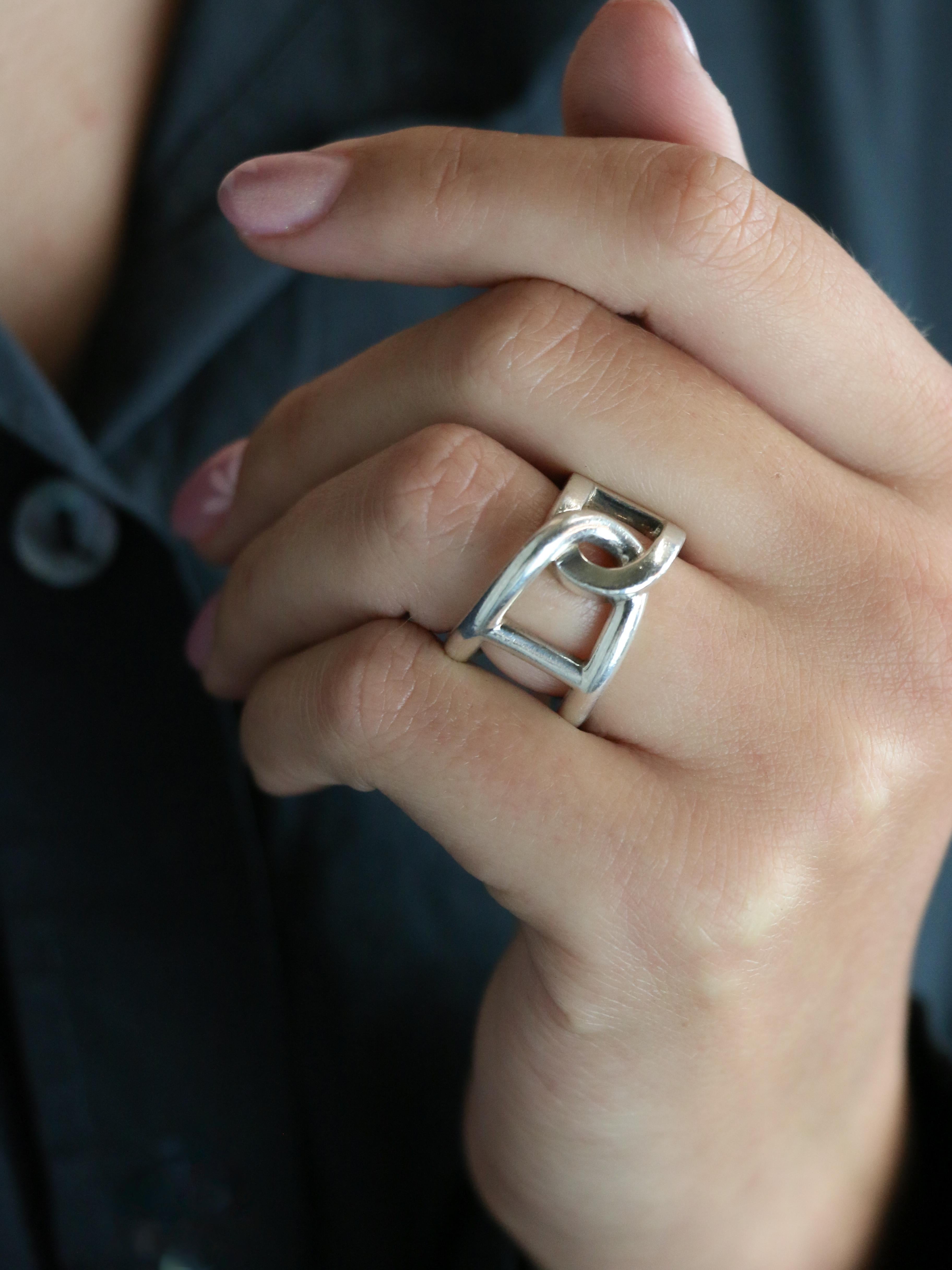 Bague en argent Hermès Cythère en vente 4
