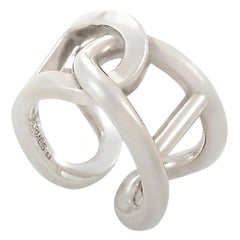 Hermès Cythère Women's Sterling Silver Openwork Band Ring