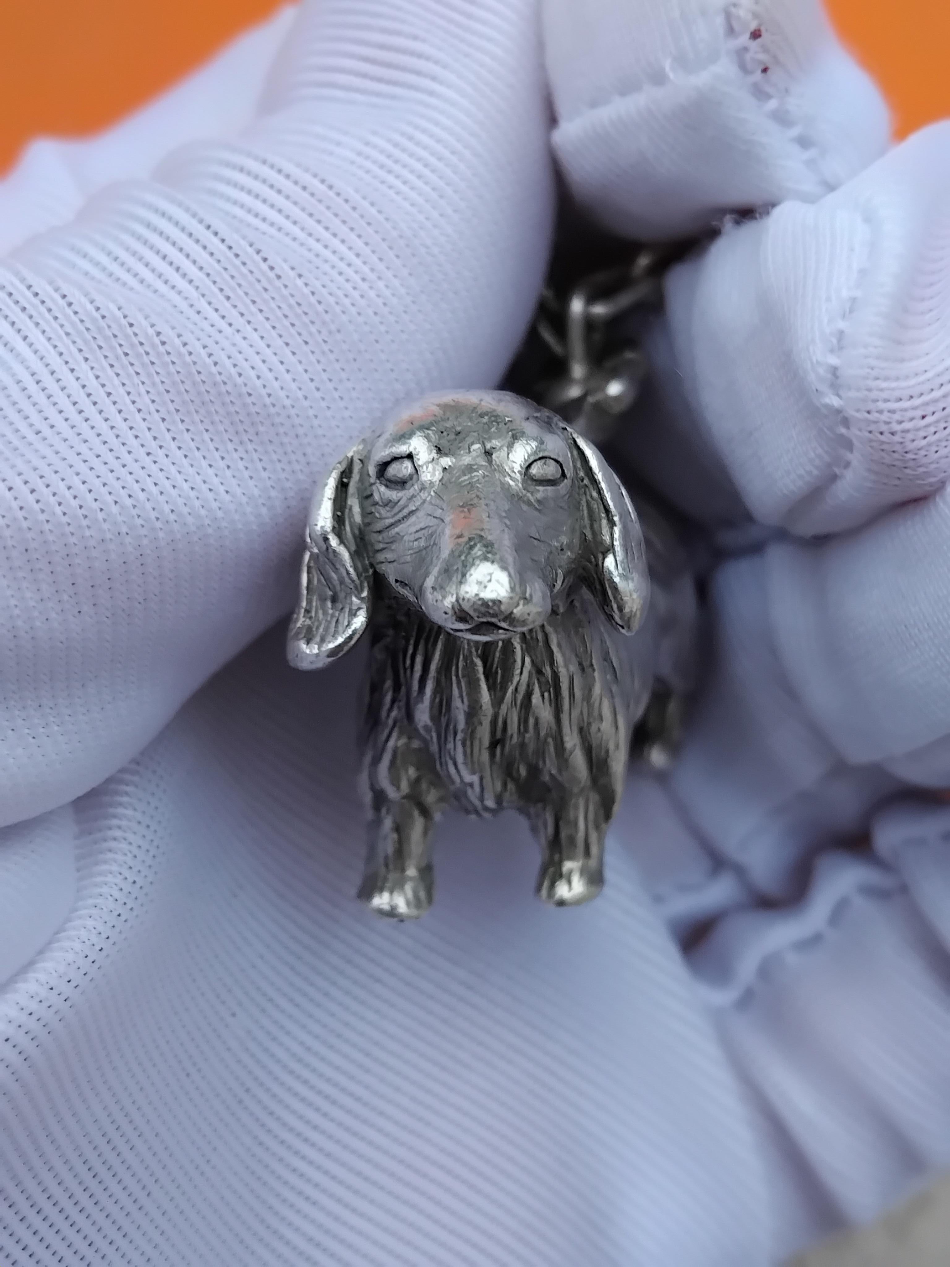 Hermès Bassotto a forma di cane Portachiavi Portachiavi Argento in vendita 9