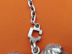 Hermès Dackel Hund geformt Schlüsselanhänger Schlüsselhalter Silber