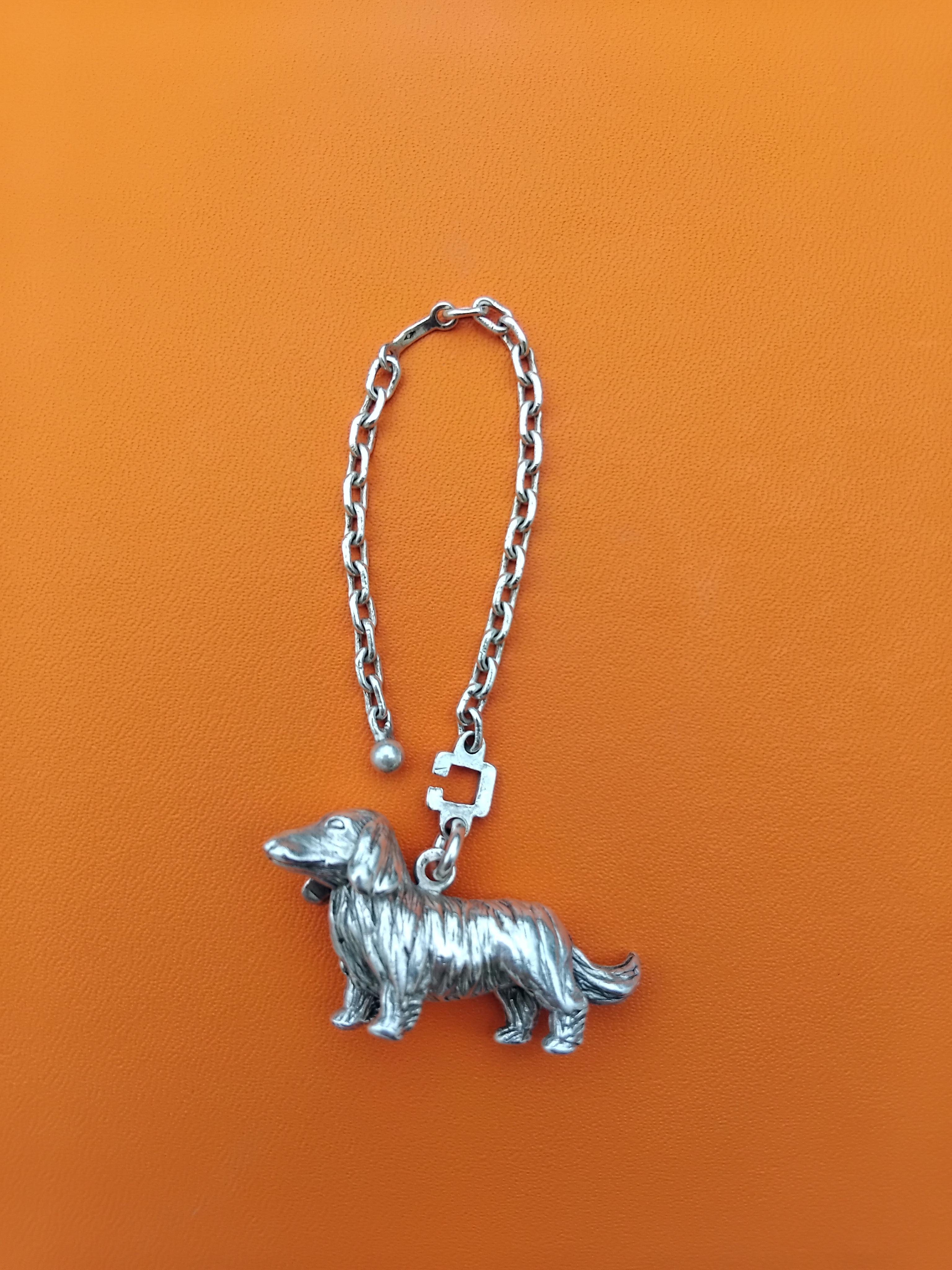 da uomo o donna Hermès Bassotto a forma di cane Portachiavi Portachiavi Argento in vendita