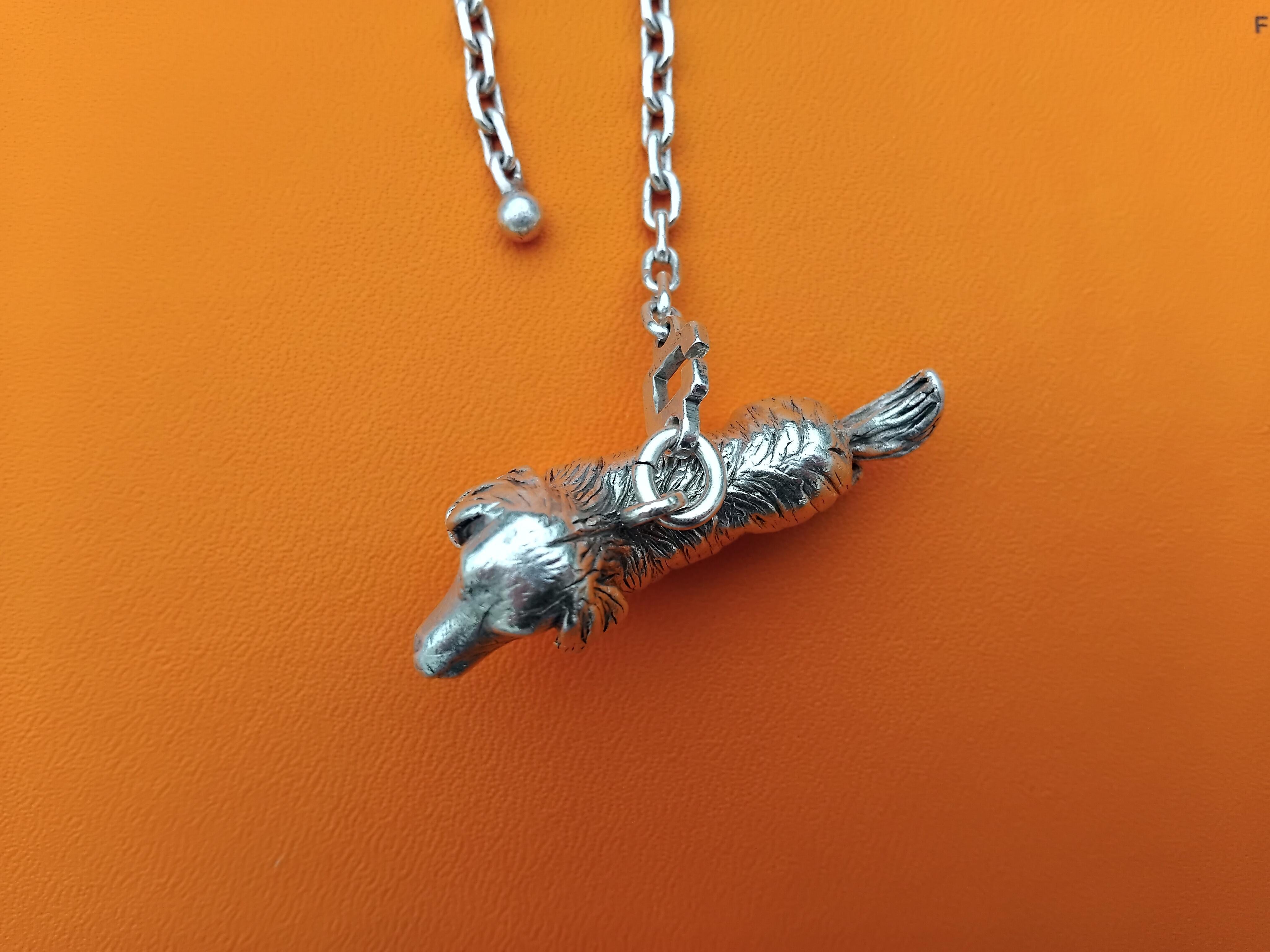 Hermès Bassotto a forma di cane Portachiavi Portachiavi Argento in vendita 1