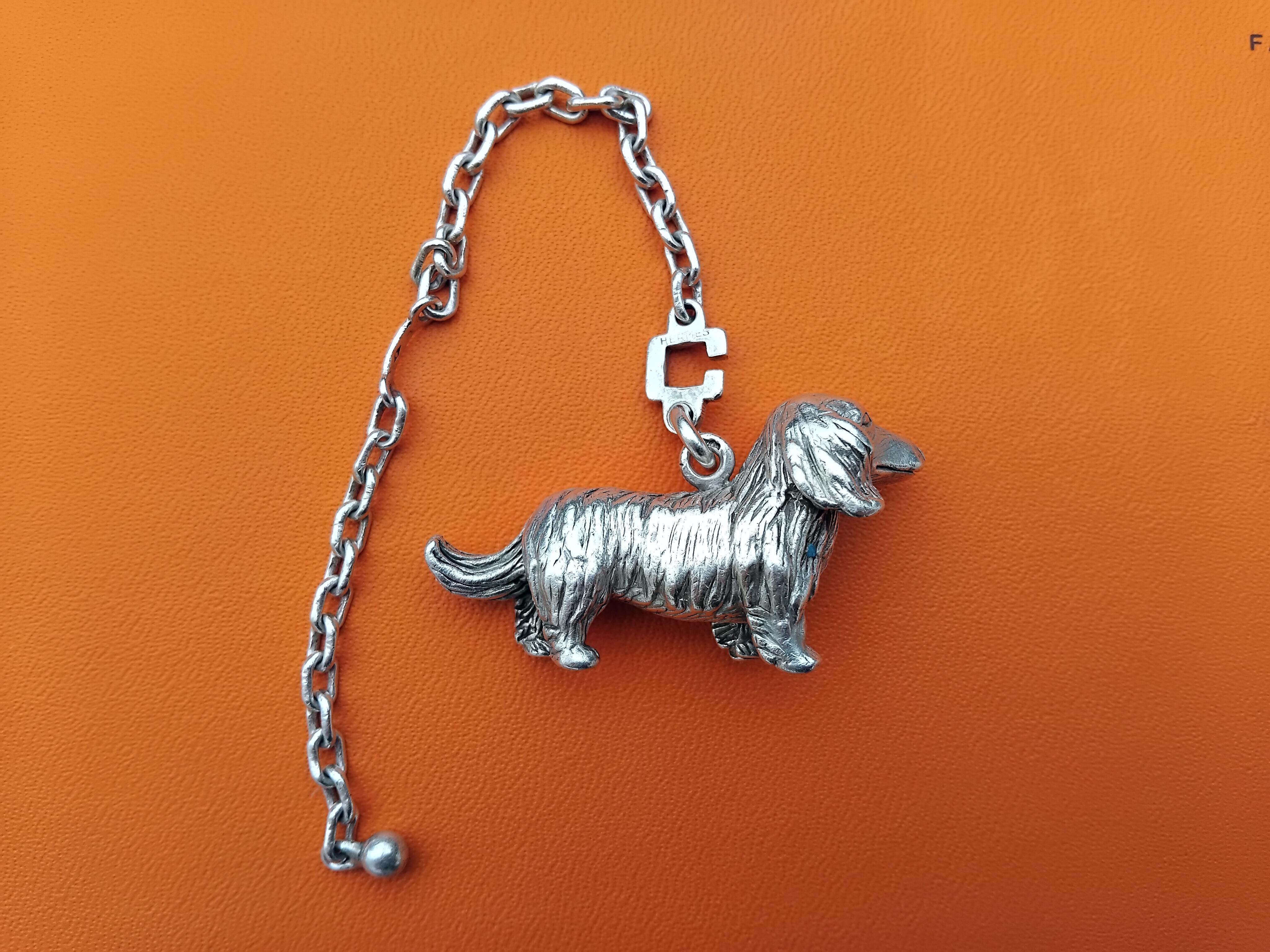 Hermès Bassotto a forma di cane Portachiavi Portachiavi Argento in vendita 2