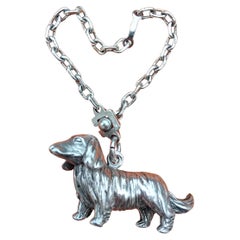 Hermès Bassotto a forma di cane Portachiavi Portachiavi Argento