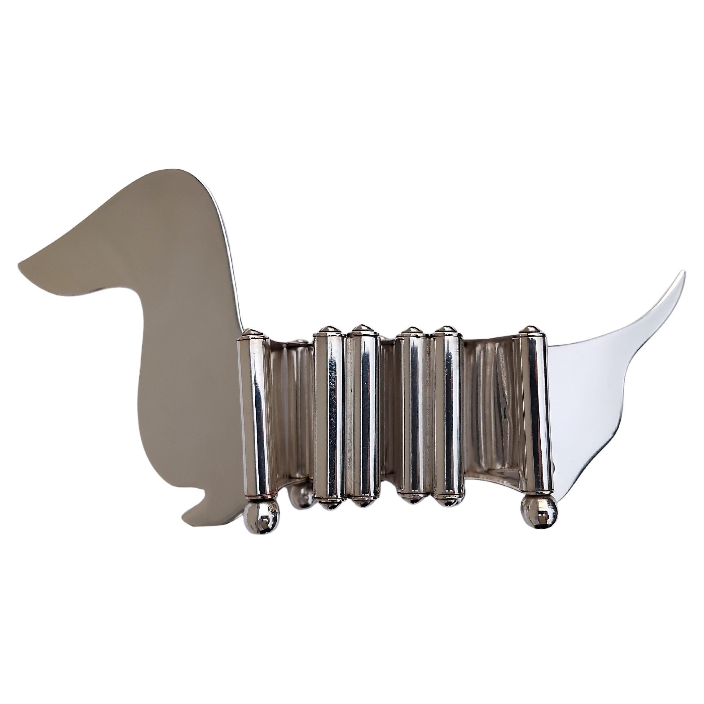 Hermès Dachshund Shaped Photos Frame Ercuis Silver For Sale 6