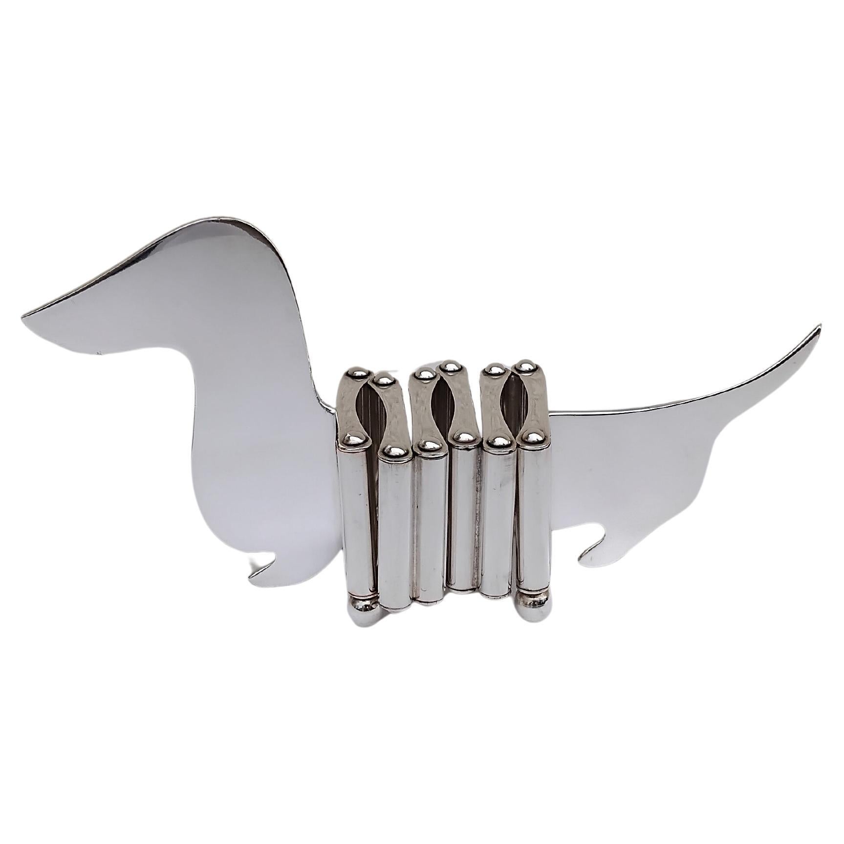 Hermès Dachshund Shaped Photos Frame Ercuis Silver For Sale 11