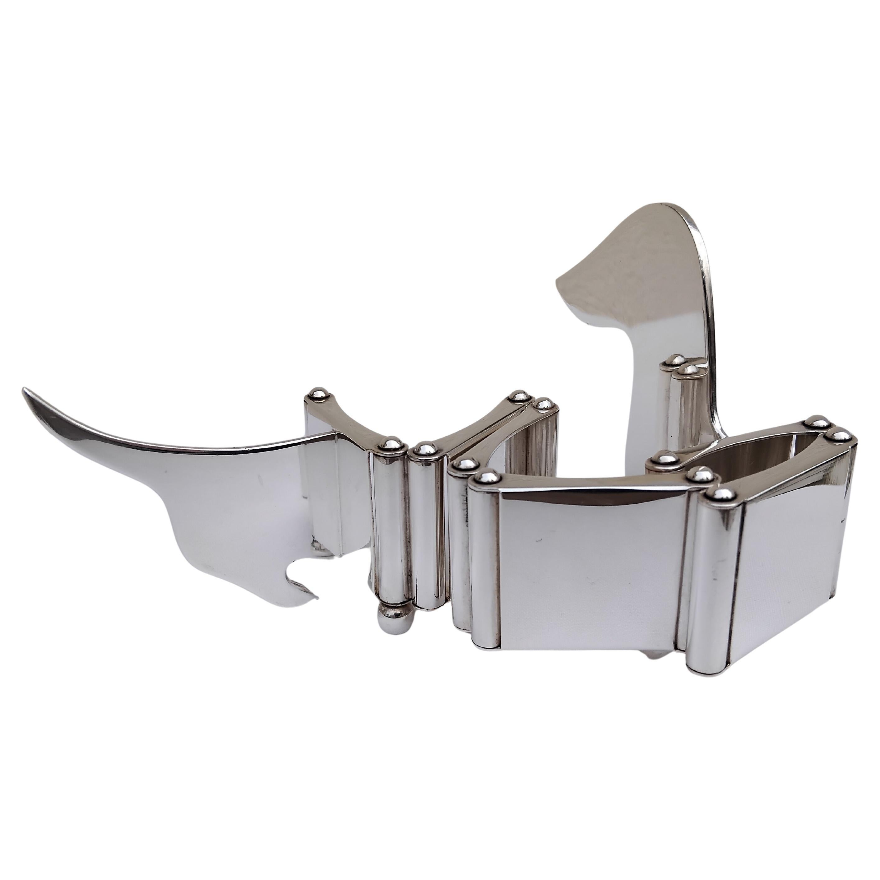 Women's or Men's Hermès Dachshund Shaped Photos Frame Ercuis Silver For Sale