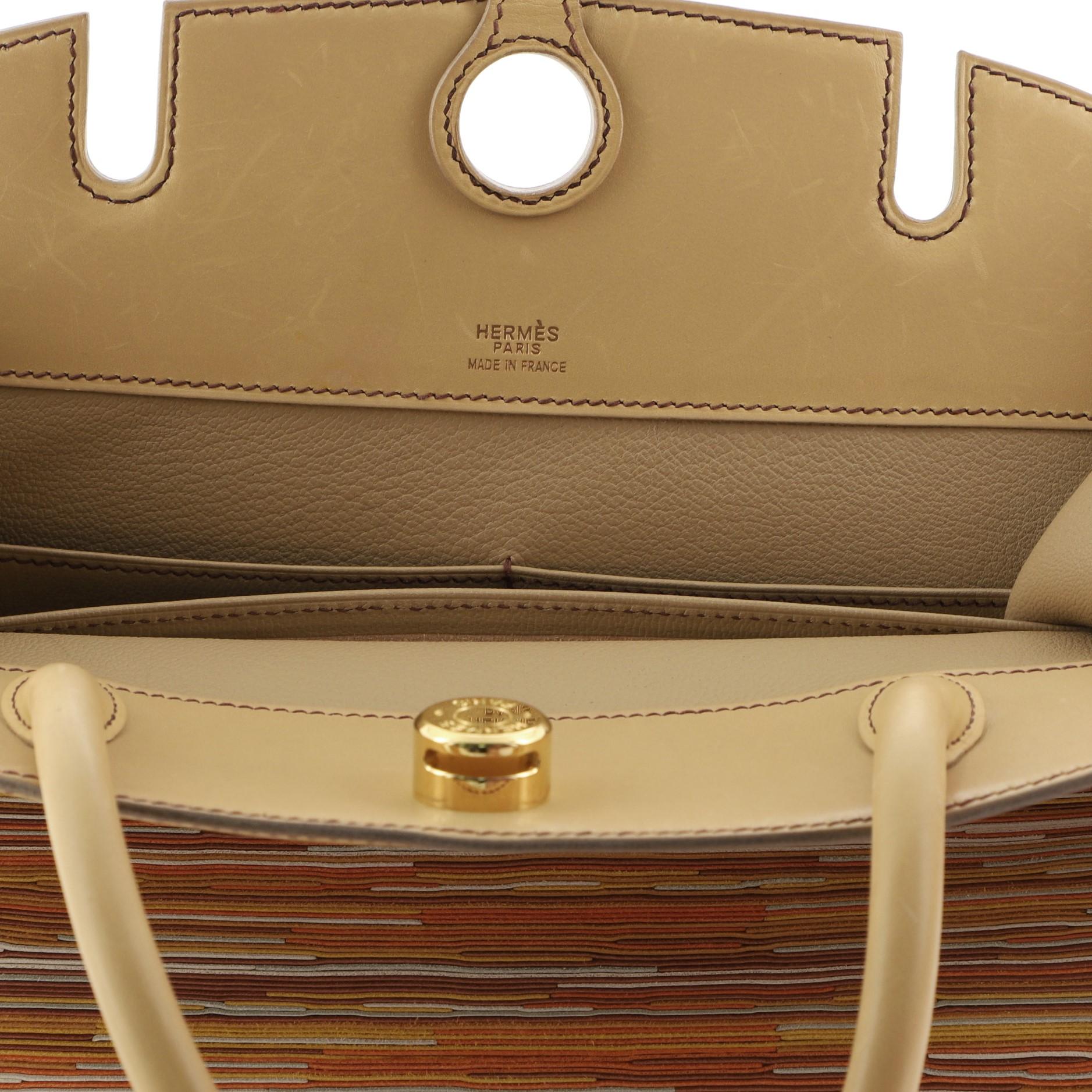 Hermes Dalvy Handbag Vibrato With Leather 30 In Good Condition In NY, NY