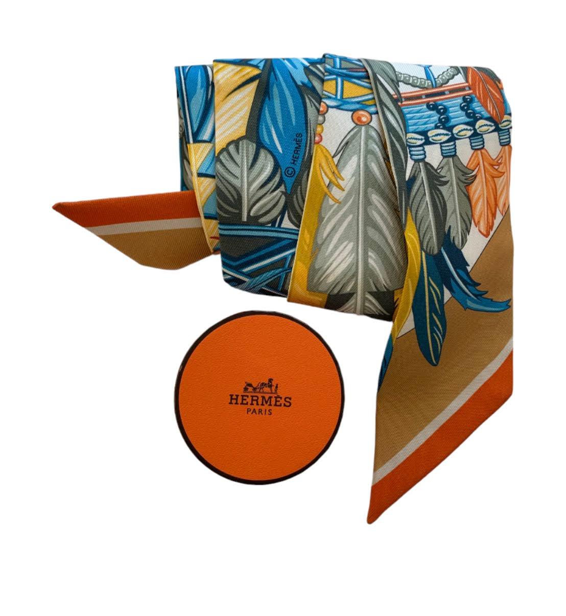 Hermes Dance Pacific Silk Twilly In Excellent Condition In Brisbane, QLD