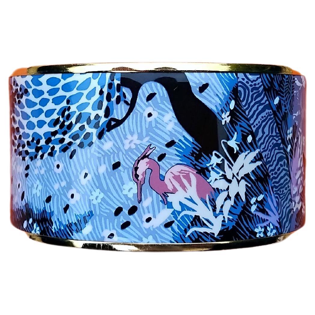 Hermès Dans Un Jardin Anglais Enamel Bracelet Alice Shirley Extra Large S. 65 In Excellent Condition In Corcoué Sur Logne, Loire-Atlantique