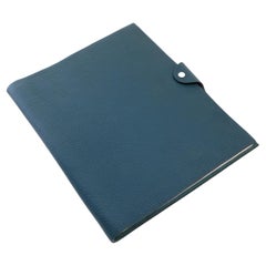 Hermès Couverture de bloc-notes Togo bleu foncé