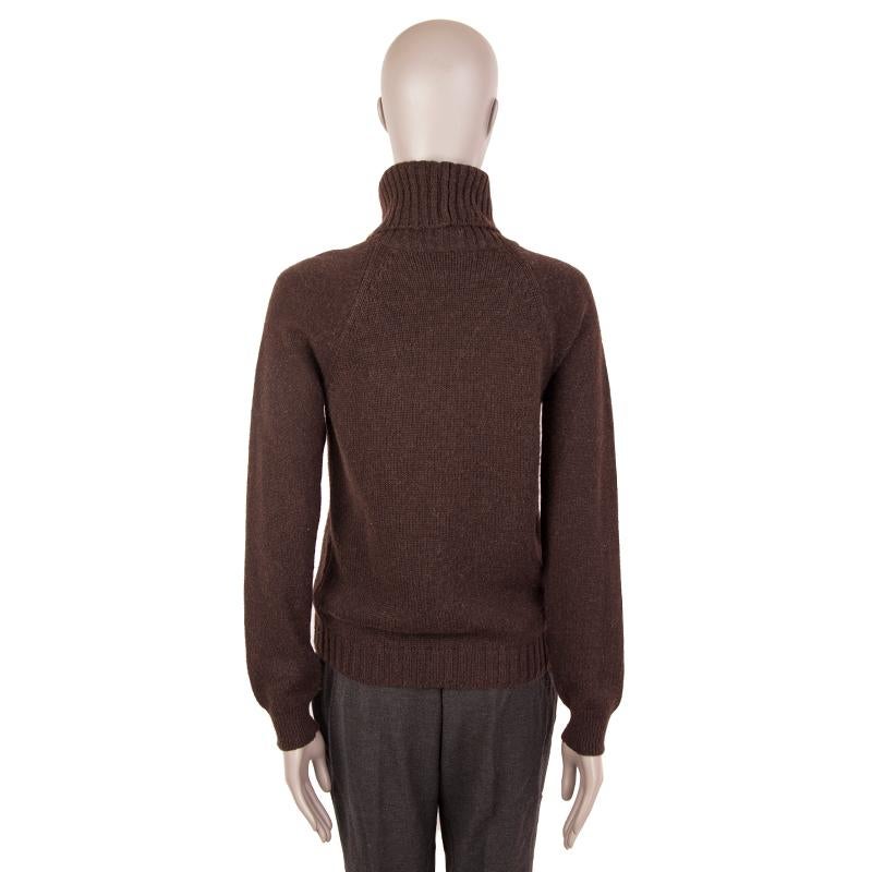 dark brown turtleneck sweater